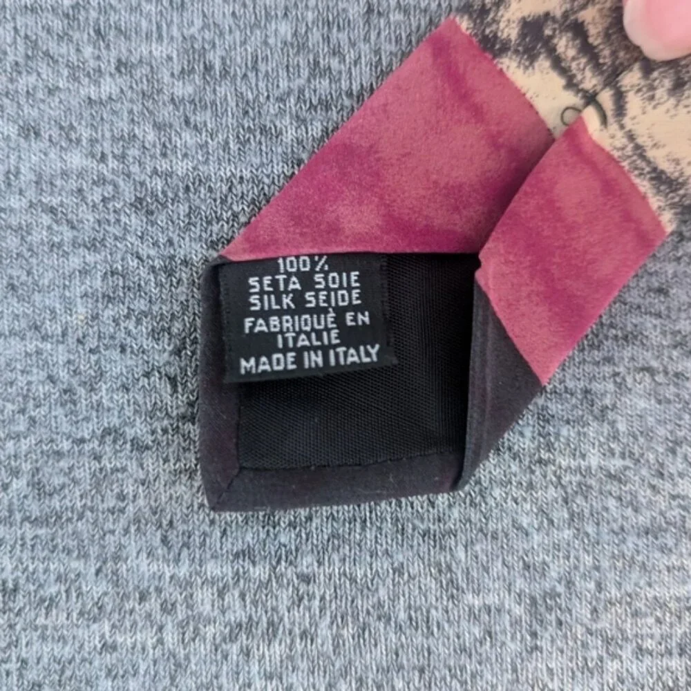 Vintage Hugo Boss Silk Tie, Green/Beige/Black/Green Watercolour Pattern, 57.25" - Picture 4 of 4